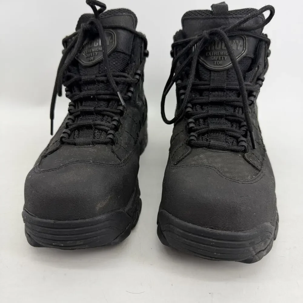 Rocky Extremium Safety Toe Boots Mens Size 8.5 Black Work Slip Resistant Combat